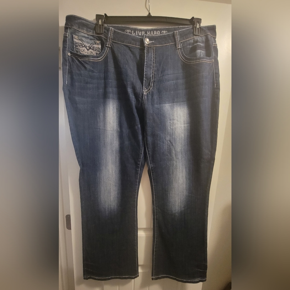 Plus Size Boot Cut Bling Jeans Size 26